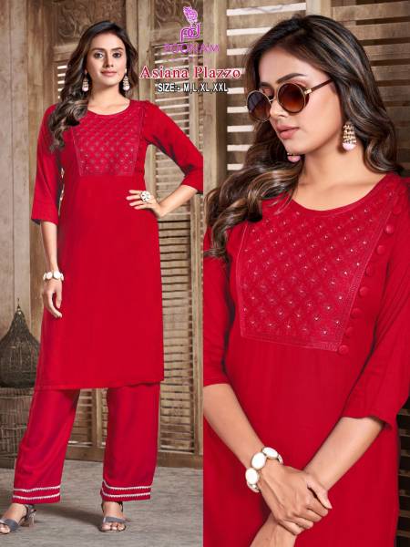 Asiana By Poonam 1001 To 1006 Kurti With Bottom Collection

